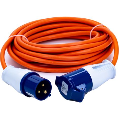 1 Rallonge 10m, Câble 2,5mm², 16A 230V, IP44, Camping Chantier