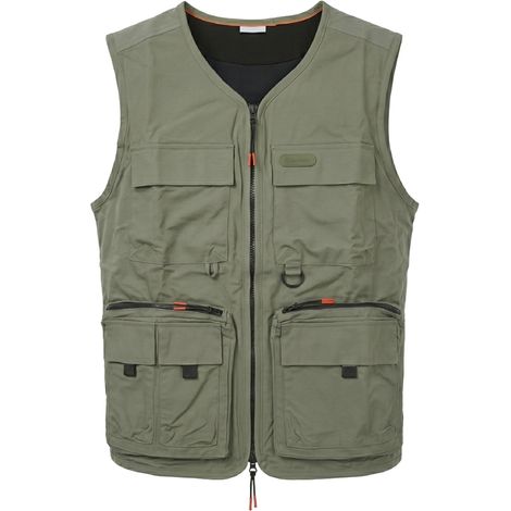 Gardena Herren Multifunktionsweste Outdoor Weste Anglerweste Baumwolle Olivgrün, Größe: M