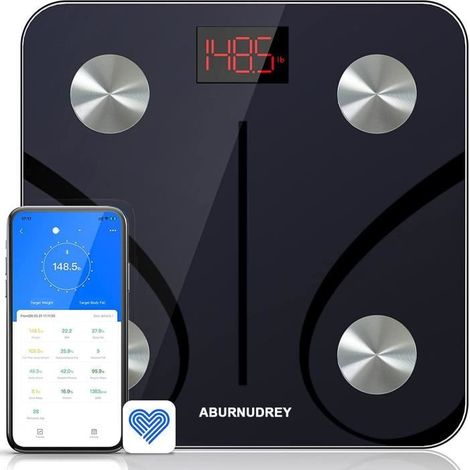 Balance Pèse Personne Impédancemètre Bluetooth - AUDBURN - 13 Indices Clés de Composition Corporelle (1/4)