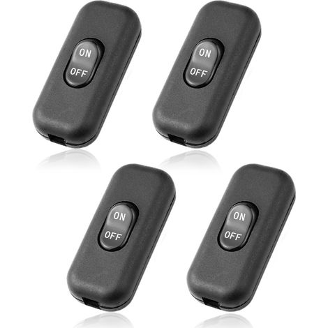 CCYKXA Stück 6A 250V Mini-Lampenschalter Schwarz für Durchlauflampen mit 2-3 Drähten für kleine Geräte wie Schreibtischlampen und Nachttischlampen