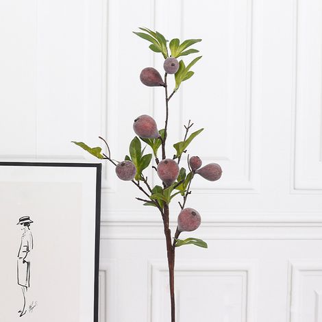 Branche de figuier artificielle, décorative, tige de figuier réaliste pour la maison, les mariages et les fêtes, bordeaux, 92 cm (1/5)