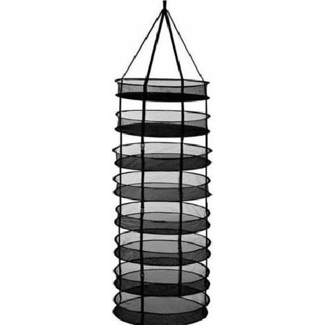 Étagère séchage herbes 8 couches 60cm, séchoir pliant suspension fermetures glissière - panier pour légumes, plantes, vêtements (1/5)