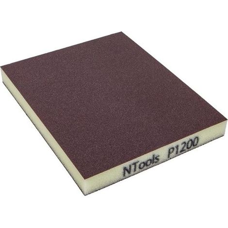 Éponge de ponçage - Abrasive - Double face - Grain 1200 - 12x10cm - 20 pièces - Ntools GSD (1/5)