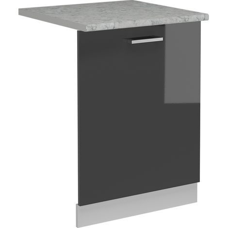 Panneau de lave-vaisselle R-Line, Anthracite Haute brillance, 60cm , PT Marbre, Vicco