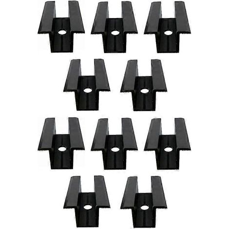 Lot de 10 pinces de fixation centrales noires pour panneaux solaires photovoltaïques, compatibles avec toutes les hauteurs de cadre. Support pour panneaux solaires sur toiture. (1/5)
