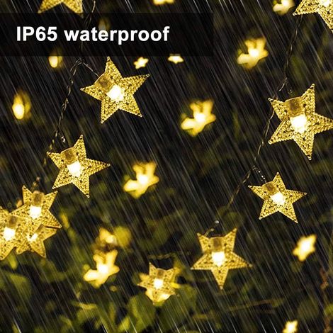 Guirlande Lumineuse Exterieur Solaire, 12M 100 LED Guirlande Solaire Extérieure IP65 Étanche 8 Modes Décoration Lumière pour Jardin, Terrasse, Patio, Cour, Maison, Noël, Mariage, Fête (Blanc Chaud) (1/4)