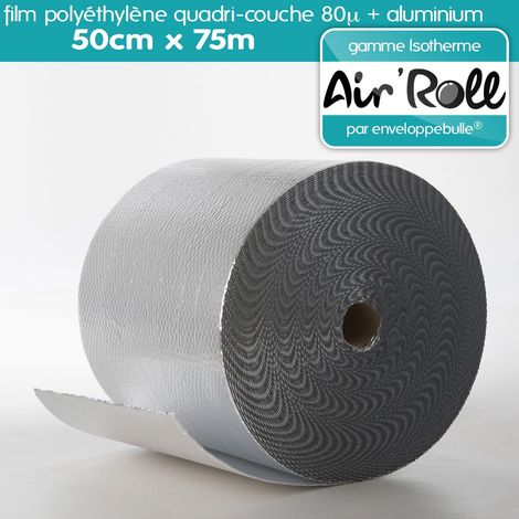 Lot de 1 Rouleau de film bulle d'air ISOTHERME 50cm x 75m