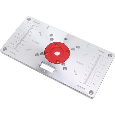 Plaque de routeur aluminium avec 4 bagues, insert de table de défonceuse pour menuiserie, rainurage, fraisage et affleurage du bois (1/5)