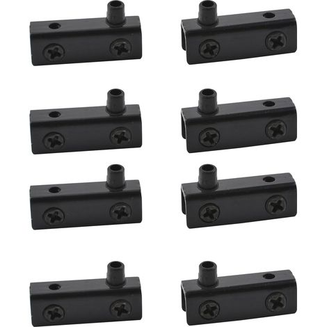 Türscharnier für Glastüren, 8-teiliges Ersatzset mit verstellbaren, schwarzen, rahmenlosen Drehscharnieren für Glastüren, geeignet für 5-6 mm starke, frei schwingende Glastüren