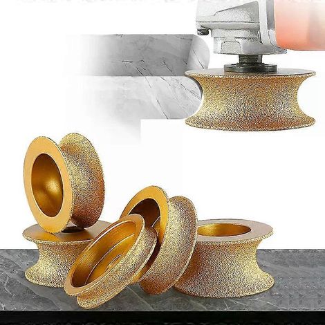 Meule diamantée à profil arrondi, brasée sous vide, alésage 20 mm, diamètre 75 mm, disque abrasif diamanté. (1/5)