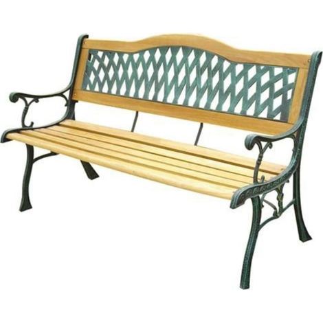 Banco Jard 124X53X77Cm 2 Plazas Natuur Acero Madera Mad Resp (1/3)
