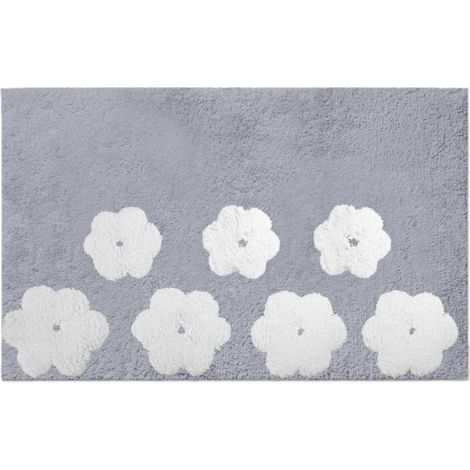 Antirutsch-Badeteppich mit Blumen in Perla, 50x80