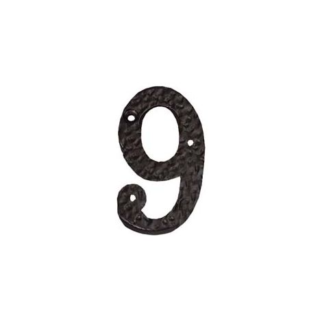 NUMERO CIVICO 9 IN FERRO NERO OPACO