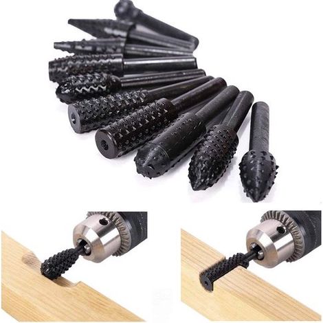 10 punte da trapano a spirale per la lavorazione del legno, gambo da 6,3 mm (1/4)