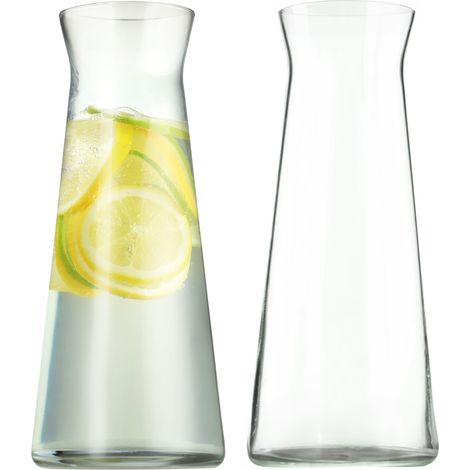 KADAX Glaskaraffe, Wasserkaraffe aus Glas, Getränkekaraffe, 1L, 2 Stück