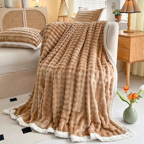 Couverture Polaire Douce - Double Face Velours - Légère et Thermique - Pour Canapé Lit Voyage Camping Dortoir - 150 x 200 cm - Gris (1/5)