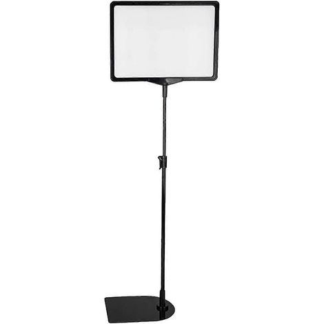 Tisch-Schildhalter mit Sockel, frei höhenverstellbar, einfache Montage, schleif- und polierfähig, verstellbar
