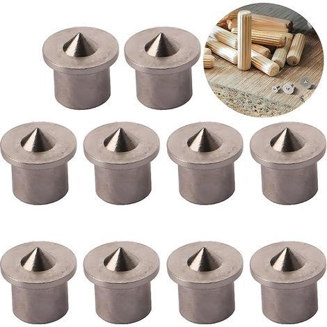 Outil de Centrage de Goujon d'Alignement de Bois Pointe le Centre de perçage de marqueur, 6 mm (10 Pcs)