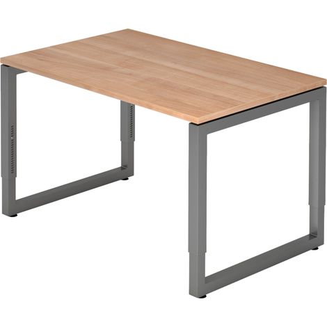 bümö Schreibtisch Serie-R Rechteck: 120 x 80 cm  Nussbaum Graphit