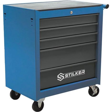 Servante d'atelier roulante 5 tiroirs – Charge maximale 100kg – Dimensions 680x458x845mm – Tiroirs sur glissières télescopiques – Stilker (1/3)