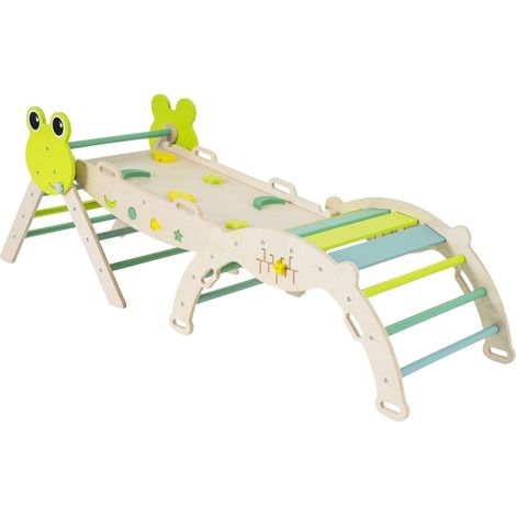 Kletterset für Kleinkinder mit Rutsche und Rampe - Grün, 7-in-1
