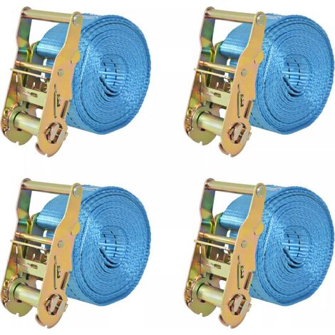 Correas de sujeción de trinquete 4 uds 2 T 6mx38mm azul vidaXL
