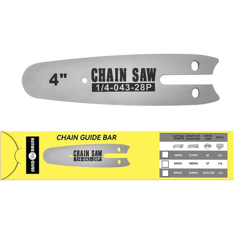 1pcs 4" Chain Saw Chain Guide Plate Fits 4" Chain Mini Portable Load Chain Saw, Garden Chain Saw Guide Plate for Woodwork (4in-Guides) (1/5)