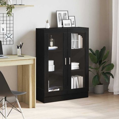 Book Cabinet Black Oak 82.5x30.5x115 cm Engineered Wood vidaXL