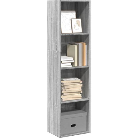 Estantería de madera de ingeniería gris Sonoma 40x30x152 cm vidaXL (1/5)