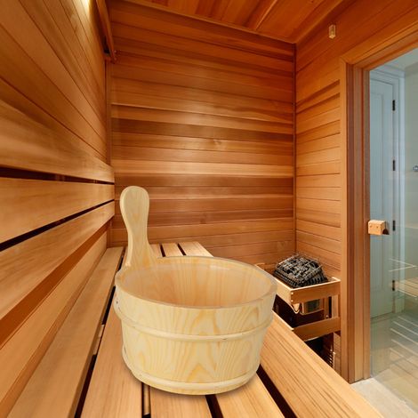 Natur-Sauna-Fasseimer mit Innenauskleidung, Zubehör für die Sauna im Badezimmer (1/5)