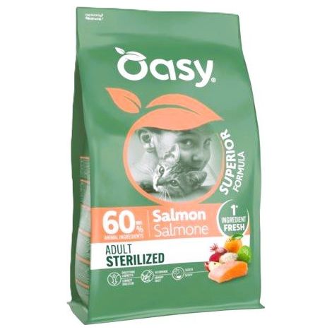 Oasy SUPERIOR Sterilized Cibo secco per gatti sterilizzati - Salmone sterilizzato 300g