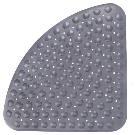 Pair Duschmatte antidérapant quart de cercle tapis de bain tapis antidérapant douche en coin Demi-ronde avec des Ventouses et Abflusslöchern, 54x54cm, Triangulaire Badewannenmatte (1/5)