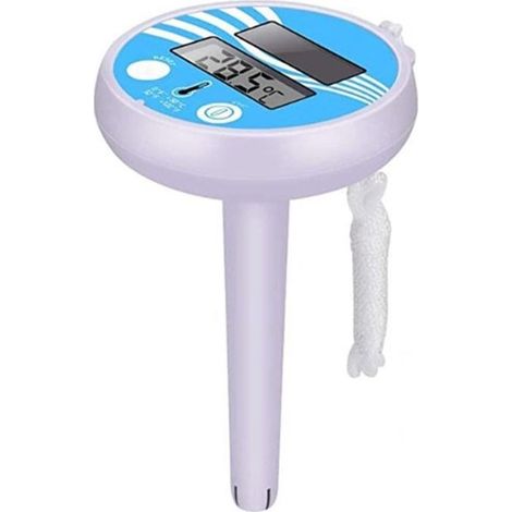 Termometro galleggiante per piscina, ad energia solare, elettronico, digitale, con ampio display, in PVC, impermeabile, per piscine, acquari, laghetti, lettura chiara, design resistente alle intemperi (1/5)