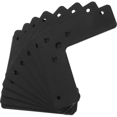10 équerres d'angle plates en acier inoxydable noir, en forme de L (1/5)