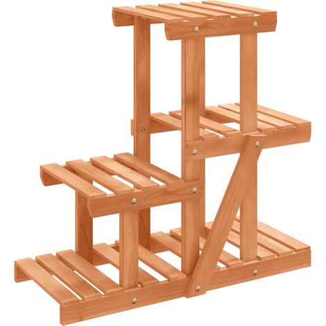 Soporte para flores mueble para plantas 58 x 25 x 51 cm madera maciza de abeto marrón 020045210 (1/5)