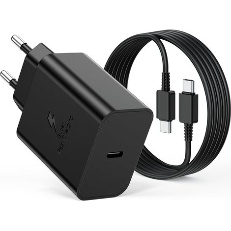 Chargeur USB C 45W Chargeur Samsung Charge Rapide et 2M Câble pour Samsung Galaxy S26 S25 Ultra S24 S23 S22 S21 FE A57 A56 A55 A54 A37 A36 A35 A25 A26 A17 A16, Prise USB C Secteur Type C Adaptateur (1/5)