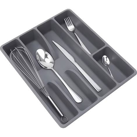 1 Range-couverts, Compartiments 4cm, Plateau plastique, Matériau alimentaire, Pour tiroir cuisine (1/5)