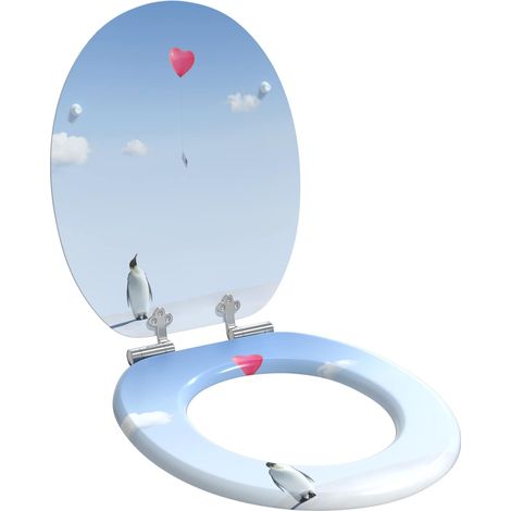 Soft-Close Toilet Seat Blue 44 x 38 cm MDF board vidaXL