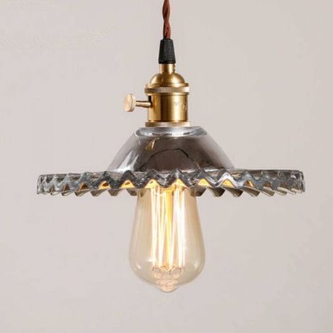 E27 Industrial Vintage Glass Pendant Light Retro Ceiling Light Fixture Glass Retro Pendant Lights Industrial Ceiling Lighting Pendant Lights Gray (1/5)