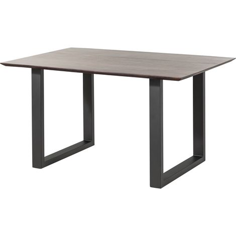 tavolo da pranzo in legno di Acacia 140x90x76 marrone laccato SWISS EDGE