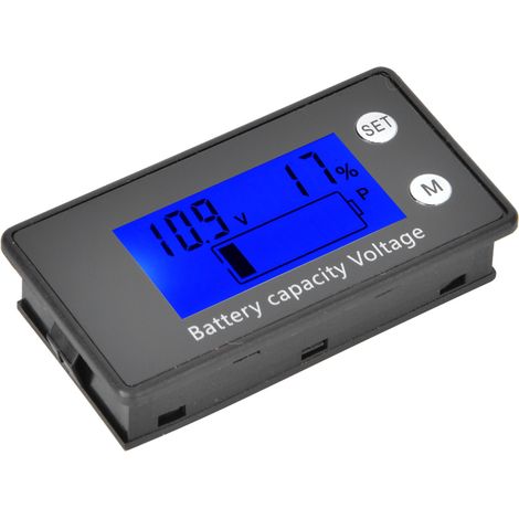 Voltmètre numérique LCD portable moyen, outil industriel pour batterie, 10-100 V CC, bleu