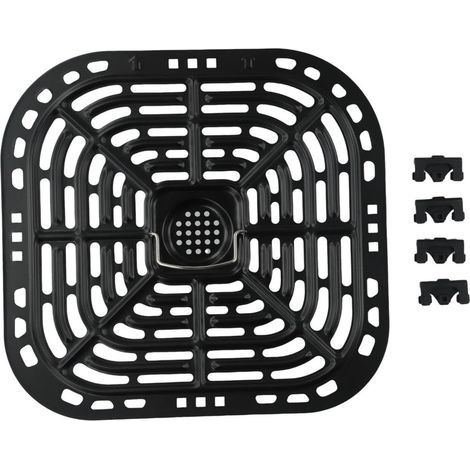 Poêle à frire de rechange en acier au carbone antiadhésive avec design perforé pour une répartition homogène de la chaleur avec pare-chocs en silicone (1/5)