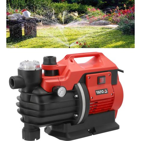 YATO Gartenpumpe 1300W Wasserpumpe 5000l/h – Druckpumpe mit Manometer & Vorfilter – 5,3 bar, 53m Förderhöhe – IPX4 – für Garten, Brunnen, Regenwassertank, Camping