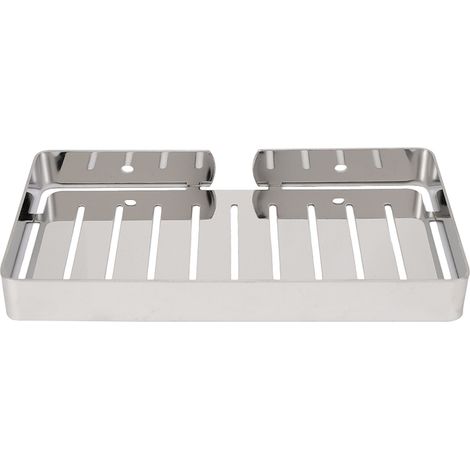 Soporte de pared para jabonera de acero inoxidable, estante para baño y cocina (plateado) (1/5)