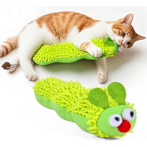 Interaktives Katzenminze-Spielzeug, 1 Stück weiches Chenille-Plüschkissen, Katzenminzeball, interaktives Indoor-Spielzeug zum Kratzen, Kauen und zur Zahnpflege (1/5)