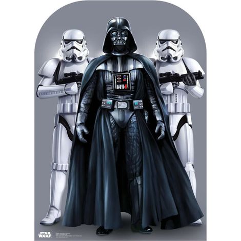 Figurine en carton Passe tête enfant Star Wars Dark Vador et 2 Stormtroopers Hauteur 133 cm (1/5)