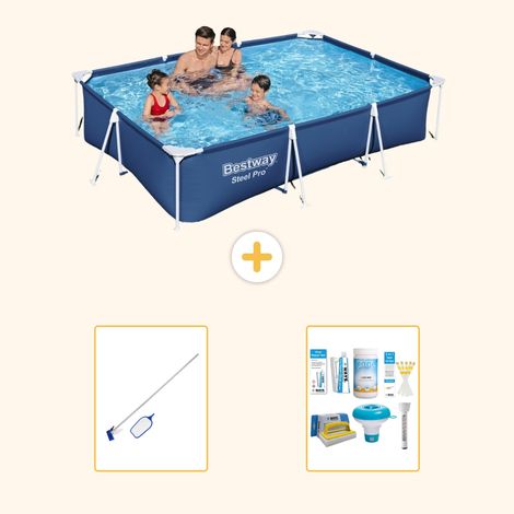 Bestway Bestway Steel Pro Rectangulaire - 300x201x66 cm - 3-pièces S22717 (1/5)