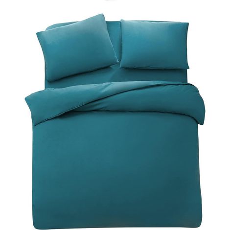 Bettwäsche Reißverschluss Mikrofaser 110g 135 x 200 cm Seeblau (1/5)