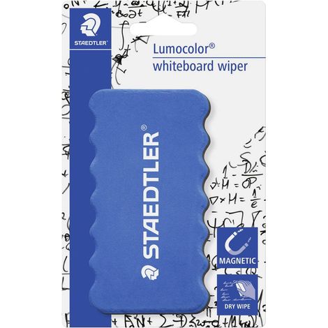 Brosse pour tableau blanc Lumocolor 107 mm x 57 mm – Insert magnétique pour fixation sur surfaces métalliques – Couleur bleu – Staedtler (1/3)