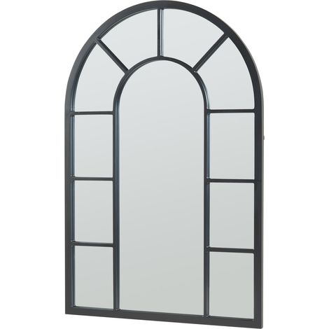 Specchio decorativo moderno da parete MDF 90 x 60 cm nero 030010176